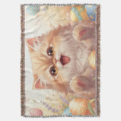 “Easter Joy Persian Kitty – Throw Blanket" Deken (Voorkant Verticaal)