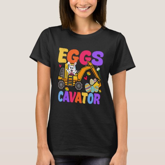 Easter Kids Boys  Excavator Happy Easter EggsCavat T-shirt (Voorkant)