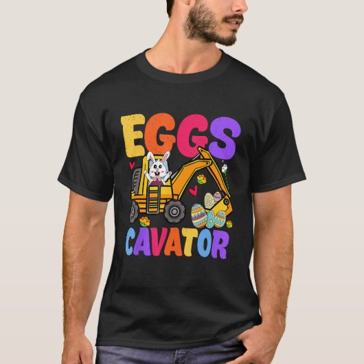 Easter Kids Boys  Excavator Happy Easter EggsCavat T-shirt (Voorkant)