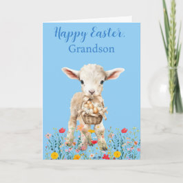 Easter Lamb & Coloring Page Folded Greeting Card  Kaart