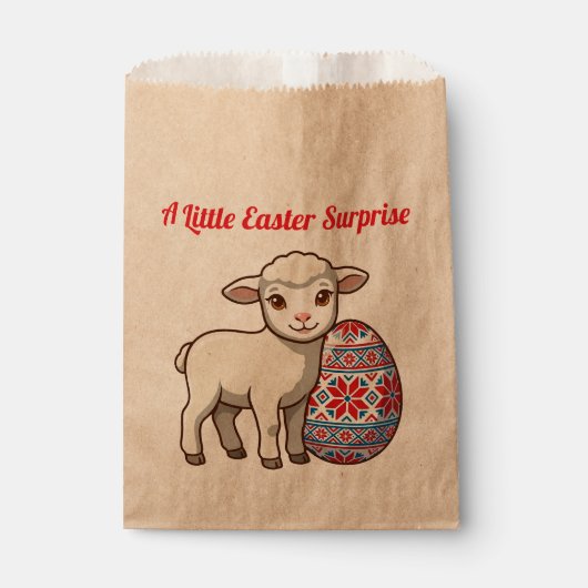  Easter Lamb Favor Bag - Retro Glossy Style Bedankzakje (Voorkant)