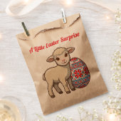  Easter Lamb Favor Bag - Retro Glossy Style Bedankzakje (Geknipt)