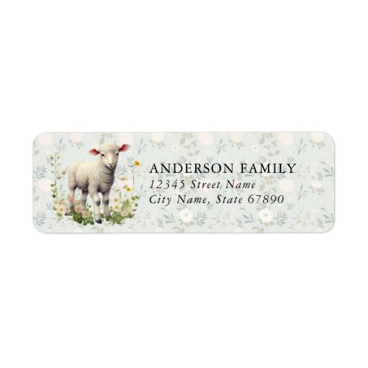 Easter Lamb Retour-adreslabels Etiket (Voorkant)
