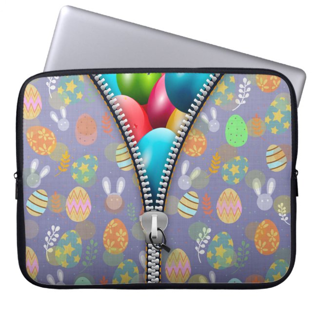 Easter Laptop Bag – Kleurrijk Ei Design Laptop Sleeve (Voorkant)