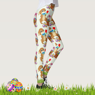 EASTER Leggings Bunny Egg Yoga Pants Women's Girls