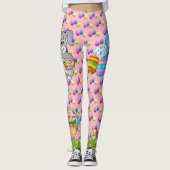 EASTER Leggings Bunny Egg Yoga Pants Women's Girls (Voorkant)