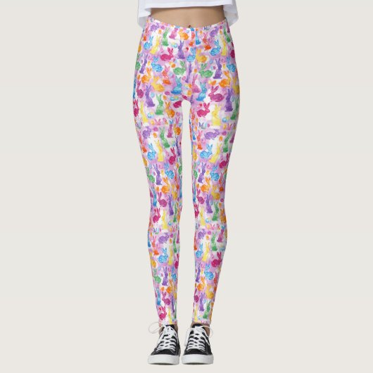 EASTER Leggings Bunny Egg Yoga Pants Women's Girls (Voorkant)