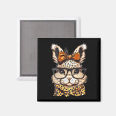 Easter Leopard Print Gles Konijn Print Magneet (Voorkant / Achterkant)
