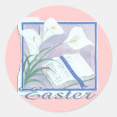 Easter Lilly Ronde Sticker (Voorkant)