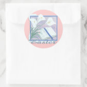 Easter Lilly Ronde Sticker (Tas)