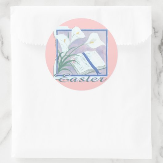 Easter Lilly Ronde Sticker (Tas)
