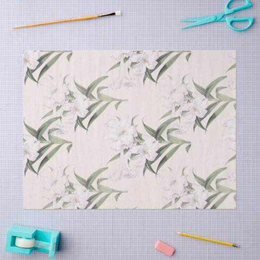 Easter Lily Diagonals Botanisch Weefselpapier Tissuepapier (Craft)
