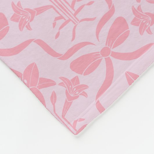 Easter Lily Monogram Blanket Fleece Deken (Hoek)