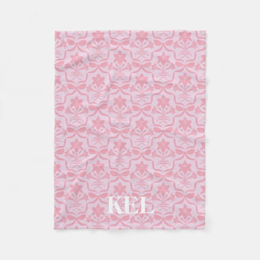 Easter Lily Monogram Blanket Fleece Deken (Voorkant)