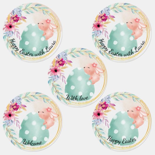 Easter  - little bunny on big egg labels (Groep)
