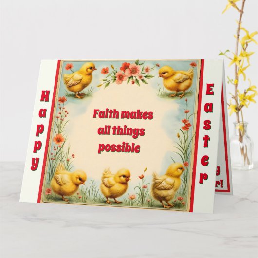  Easter Little Chicken Holiday Collectie Kaart (Gele Bloem)