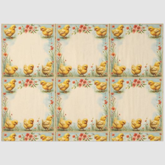  Easter Little Chicken Holiday Collectie Tissuepapier (Voorkant)