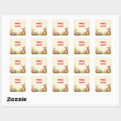 Easter Little Rabbit Populair Collectie Vierkante Sticker (Vel)