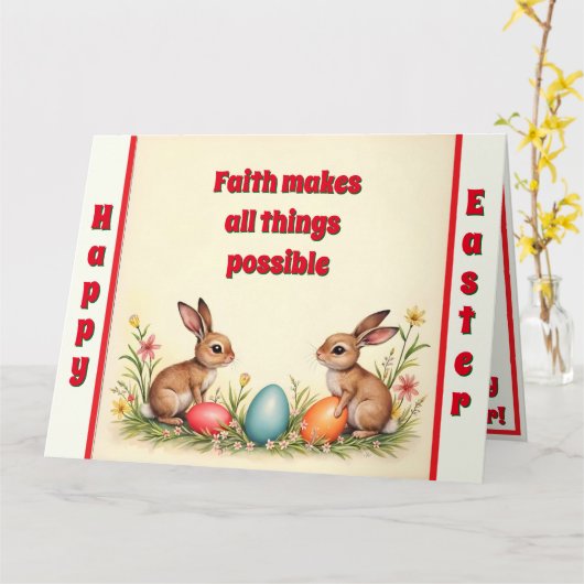 Easter Little Rabbits  Populair Collectie Kaart (Gele Bloem)