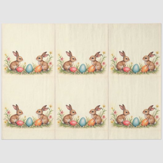 Easter Little Rabbits  Populair Collectie Tissuepapier (Voorkant)