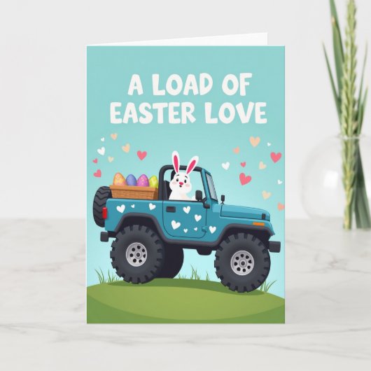 Easter Love Delivery Truck Card Kaart (Voorkant)