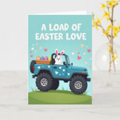 Easter Love Delivery Truck Card Kaart (Gele Bloem)