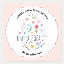 Easter Made with Love Bakery Vierkante Sticker
