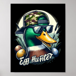 Easter Mallard Duck De jacht is op Pasen Camo Duc Poster
