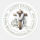 Easter Morning Cross Return Address Label (Voorkant)