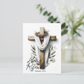 Easter Morning Cross with Crown of Thorns  Briefkaart (Staand voorkant)