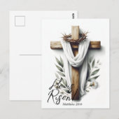 Easter Morning Cross with Crown of Thorns  Briefkaart (Voorkant / Achterkant)
