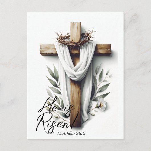 Easter Morning Cross with Crown of Thorns  Briefkaart (Voorkant)