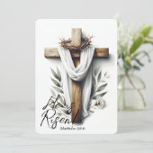 Easter Morning Cross with Crown of Thorns  Feestdagenkaart (Staand voorkant)