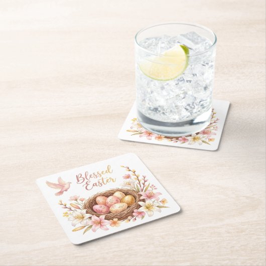 Easter Nest with Eggs Kartonnen Onderzetters (Insitu)