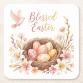 Easter Nest with Eggs Kartonnen Onderzetters (Voorkant)