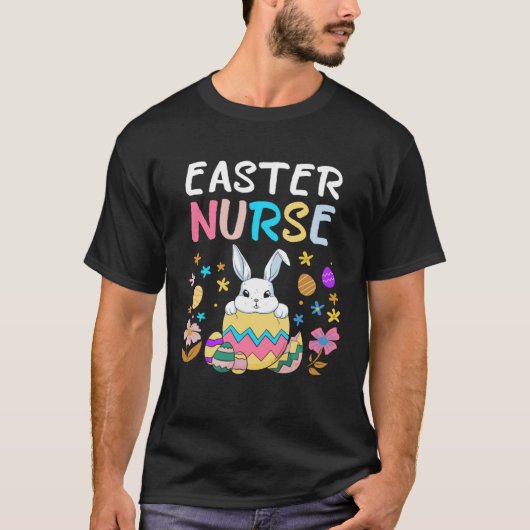 Easter Nurse Happy Easter Day Women Men Rabbit Bun T-shirt (Voorkant)