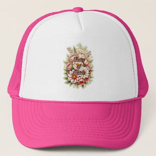 Easter of Petals – Floral Bunny Art - boné Trucker Pet (Voorkant)