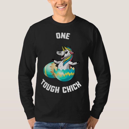 Easter One Tough Chick Unicorn Egg Kids T-shirt (Voorkant)