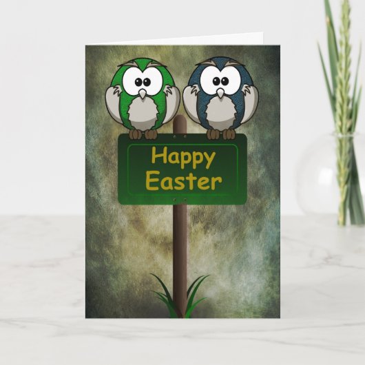 Easter Owls Card Feestdagen Kaart (Voorkant)