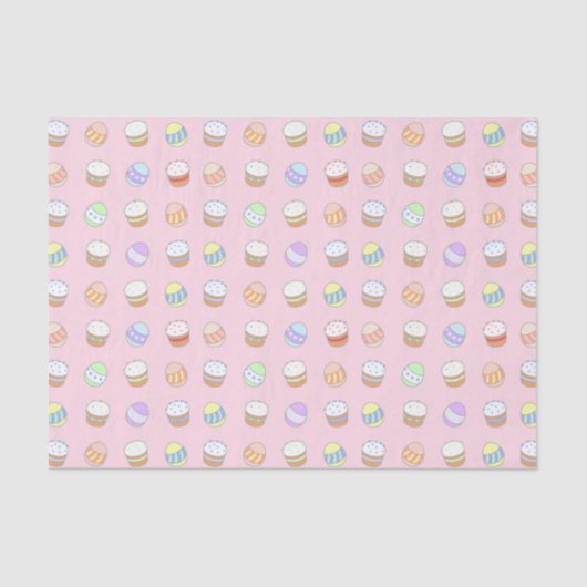 Easter Party Cakes and Eggs Cute Pattern Tissuepapier (Voorkant)