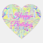 Easter Pastel Abstract Heart Stickers - Birthday (Voorkant)