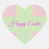 Easter Pastel Cross Heart Stickers - Happy Easter (Voorkant)