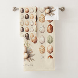 Easter Pastel Easter Eggs Design in Cream & Brown Bad Handdoek