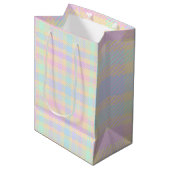 Easter Pastel Plaid Design Gift Bag Medium Cadeauzakje (Voorkant Gekanteld)