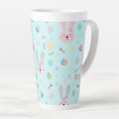 Easter Pattern Bunny Eggs, Easter Holiday Gift Latte Mok (Rechterhoek)