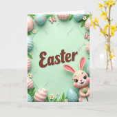 Easter Pattern Celebration Card Kaart (Gele Bloem)