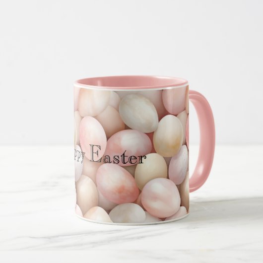 Easter Peach Pink Eggs Mok (Voorkant rechts)