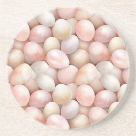 Easter Peach Pink Eggs Zandsteen Onderzetter
