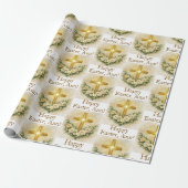 Easter Personalized Christian Cross Wrapping Paper Cadeaupapier (Uitgerold)