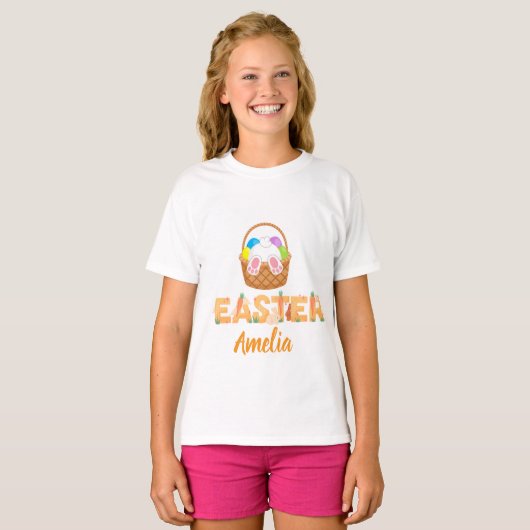 Easter Personalized Kids Basic T-Shirt (Voorkant volledig)